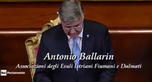 Febbraio 2018 – Giorno del Ricordo – Intervento di Antonio Ballarin al Senato