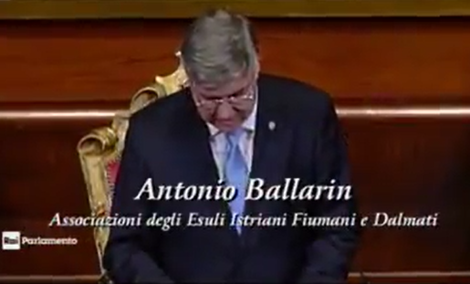 Febbraio 2018 – Giorno del Ricordo – Intervento di Antonio Ballarin al Senato